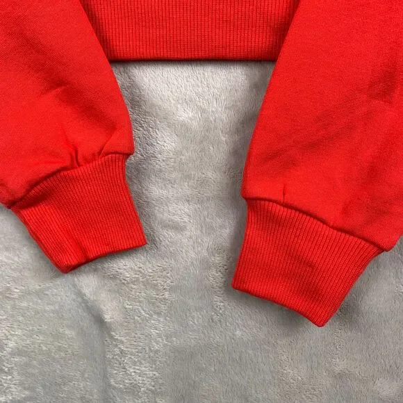 BCI CASUAL CROP CREW SWEATSHIRT TOP WOMENS/GIRLS Size XS in RED - Picture 3 of 10